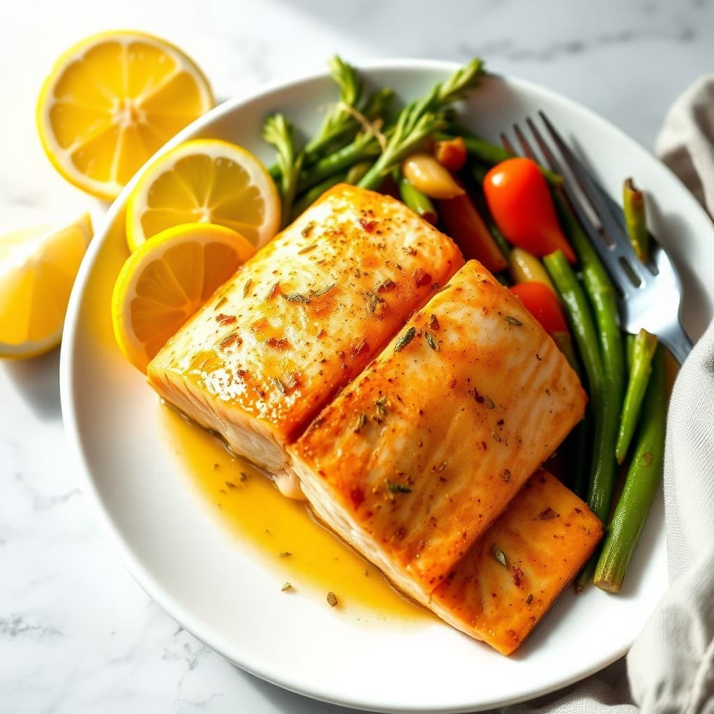 Baked Lemon Garlic Salmon — FamilyPlate recipe