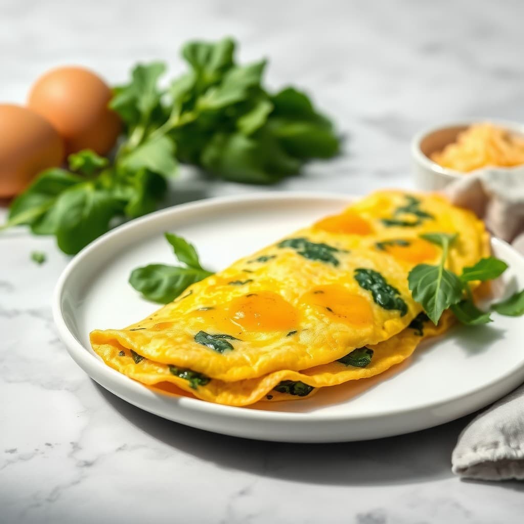 Cheddar and Spinach Omelet — FamilyPlate recipe