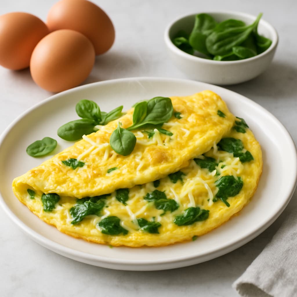 Cheese and Spinach Omelet — FamilyPlate recipe