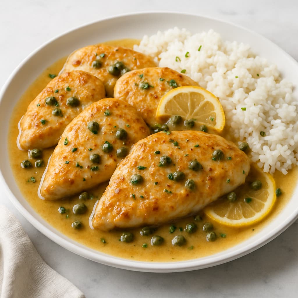 Chicken Piccata with Rice — FamilyPlate recipe