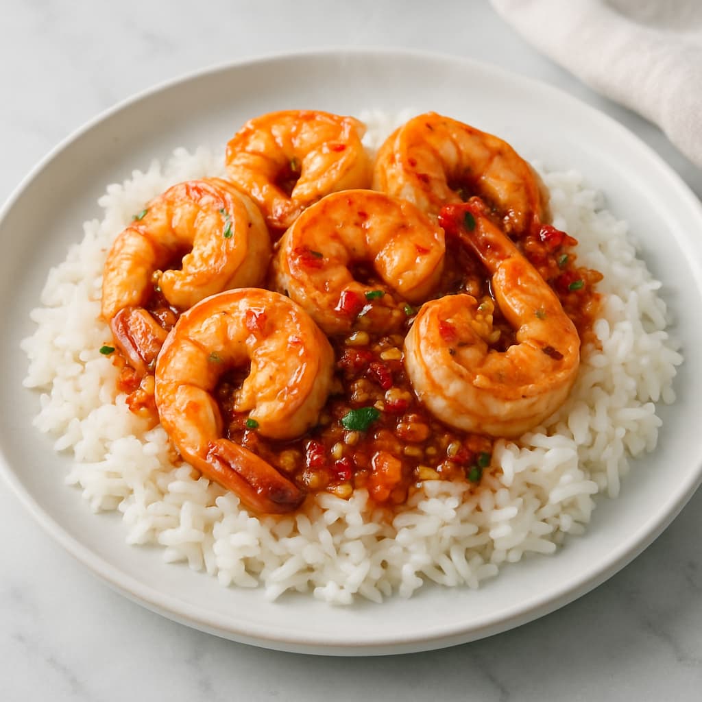 Chili Garlic Shrimp with Rice — FamilyPlate recipe