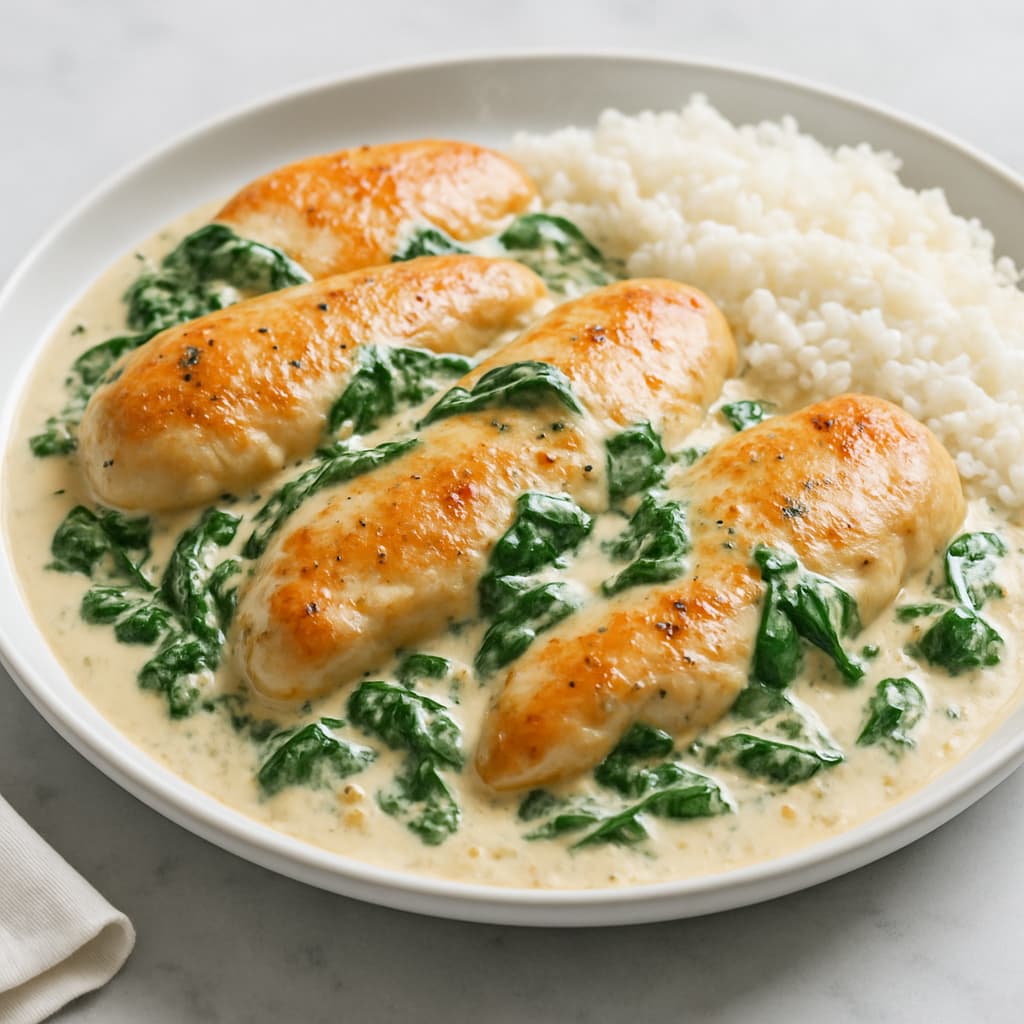 Creamy Chicken with Spinach — FamilyPlate recipe