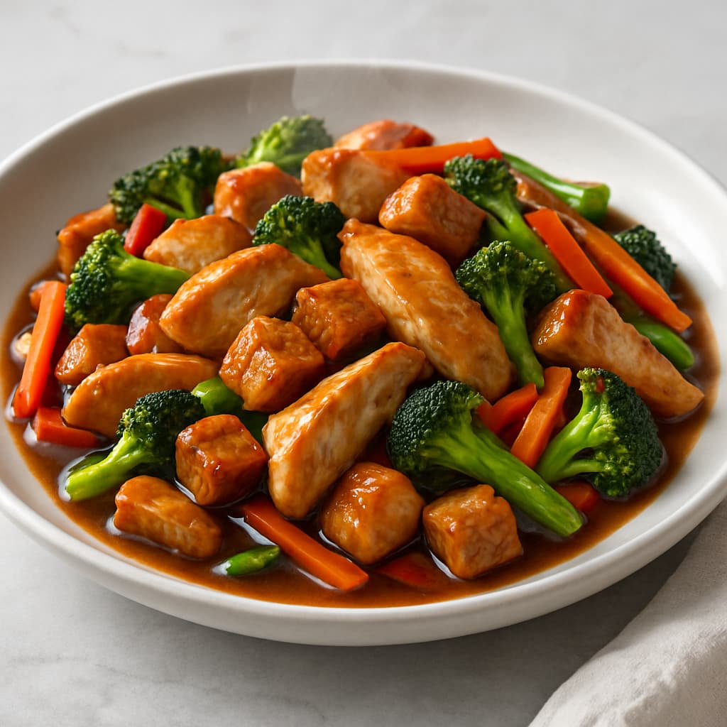 Crispy Chicken Tempeh Stir-Fry — FamilyPlate recipe