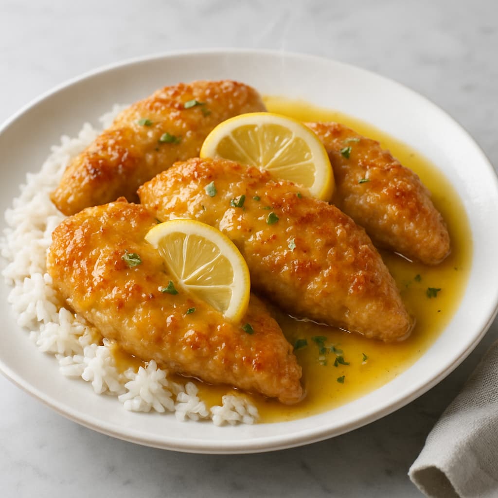 Crispy Lemon Chicken with Rice — FamilyPlate recipe