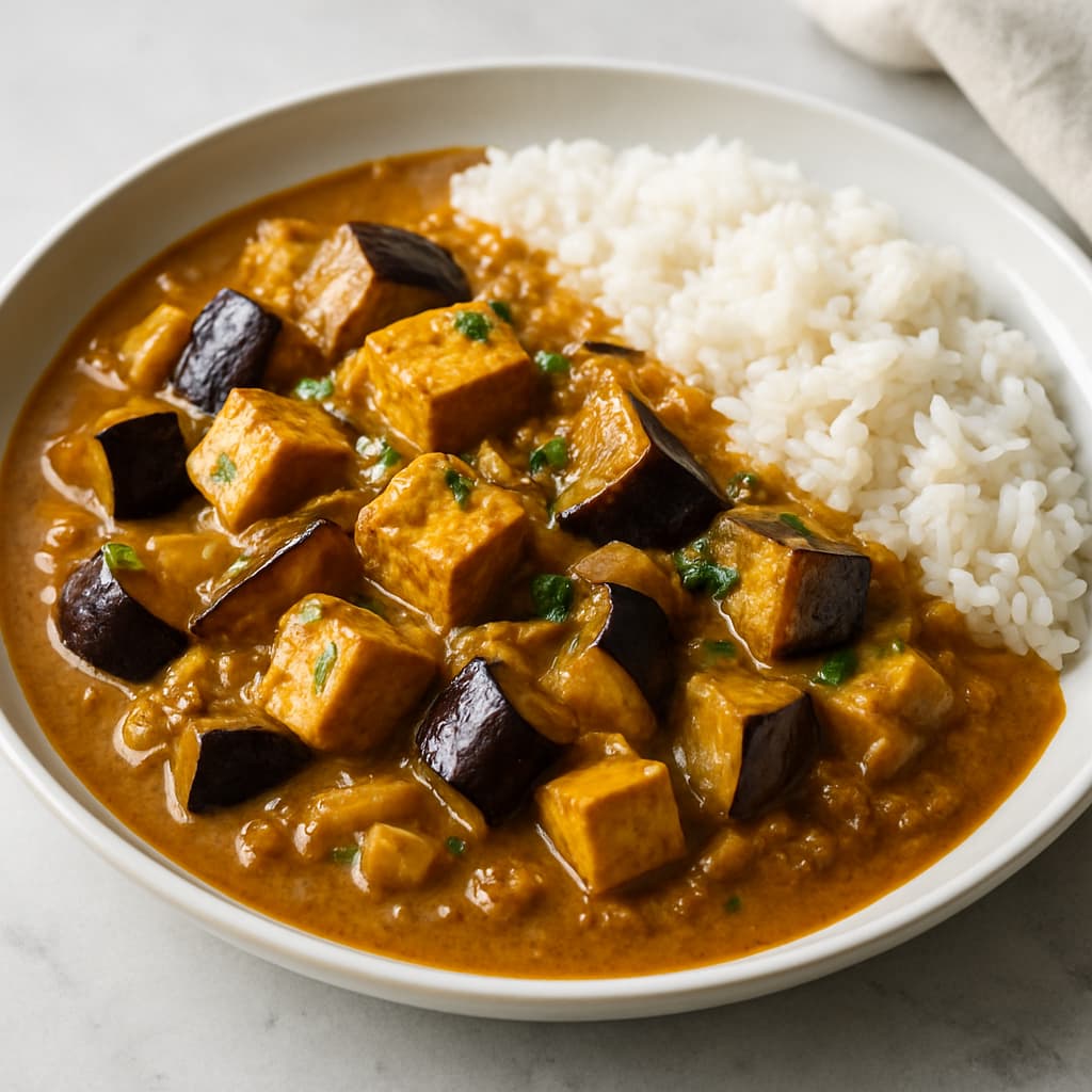Eggplant and Tofu Curry — Indian family meal