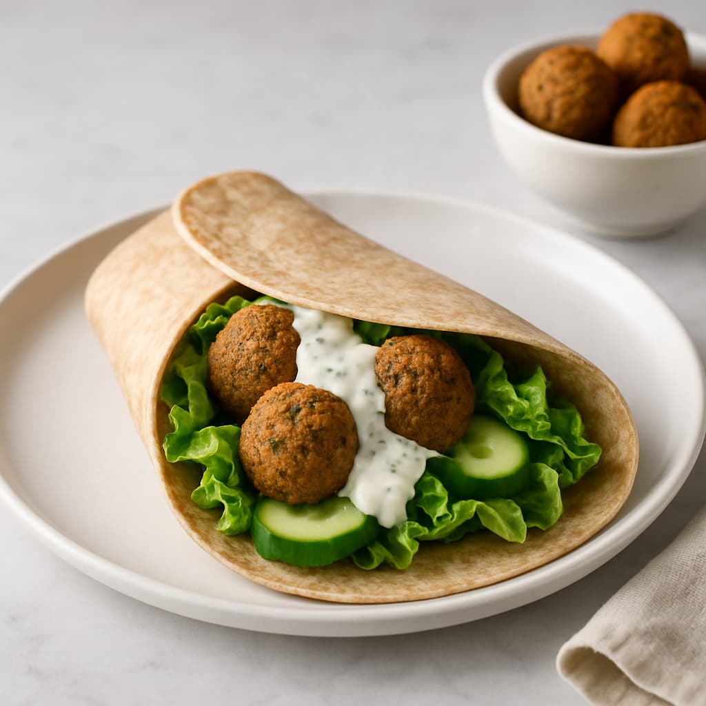 Falafel and Veggie Wrap — FamilyPlate recipe