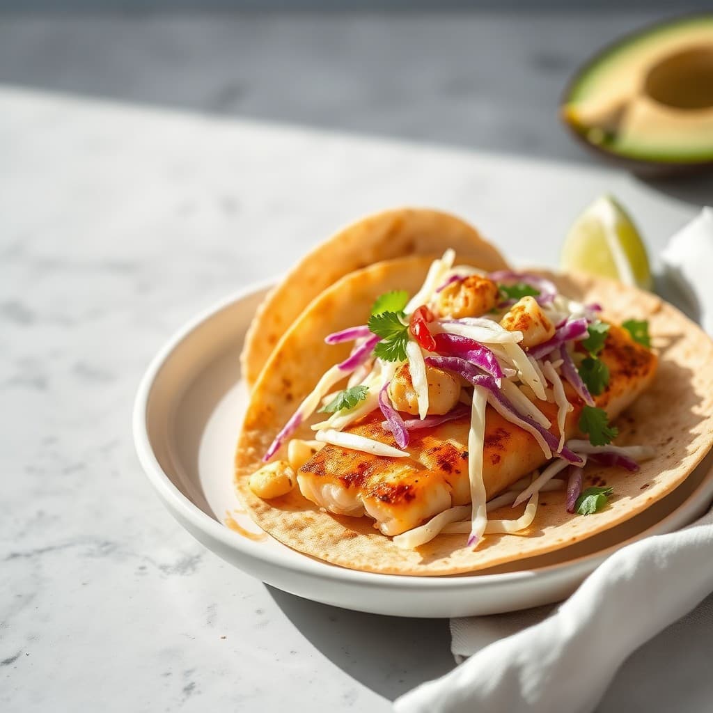 Fish Tacos with Cabbage Slaw — FamilyPlate recipe