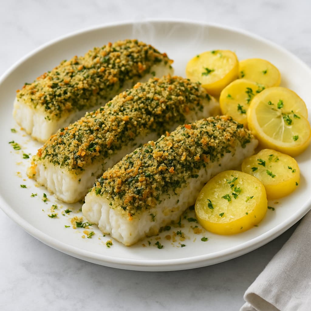 Herb-Crusted Baked Cod — FamilyPlate recipe