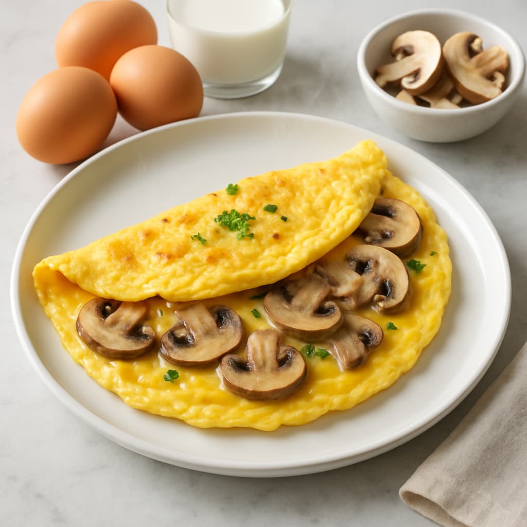 Mushroom & Cheese Omelette — FamilyPlate recipe