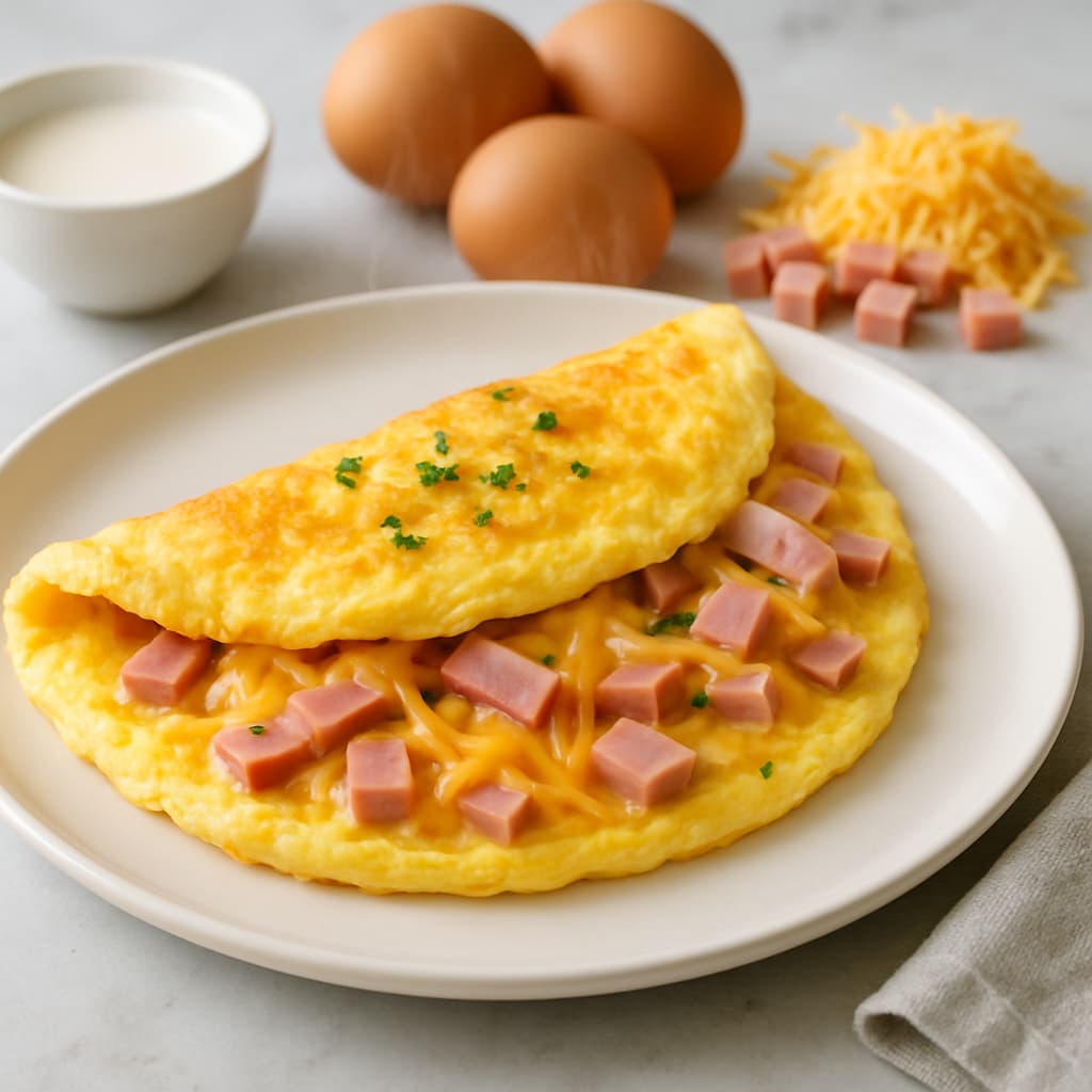 Omelette with Cheese & Ham — FamilyPlate recipe
