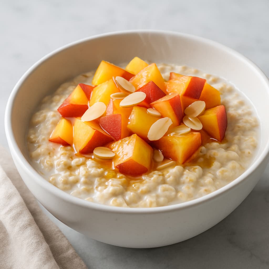 Peach Almond Overnight Oats — FamilyPlate recipe
