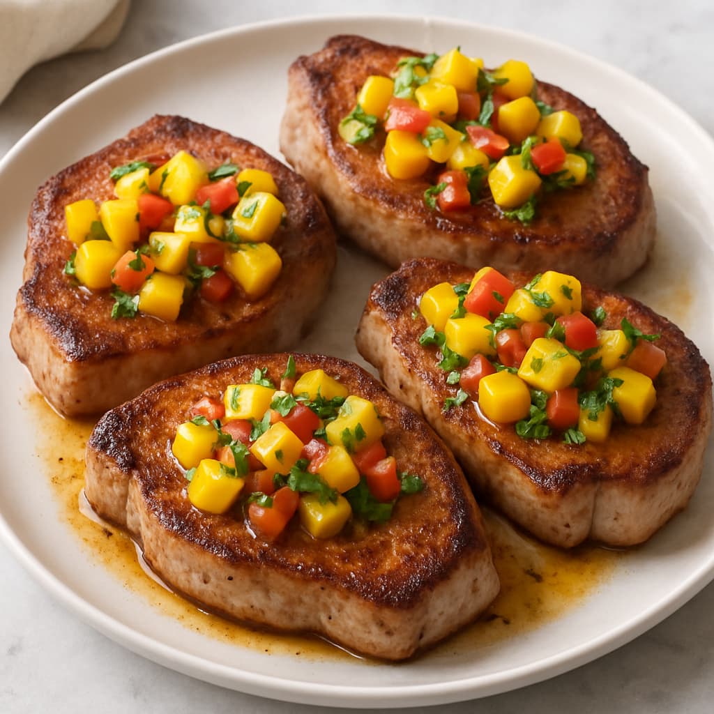 Pork Chops with Mango Salsa — FamilyPlate recipe