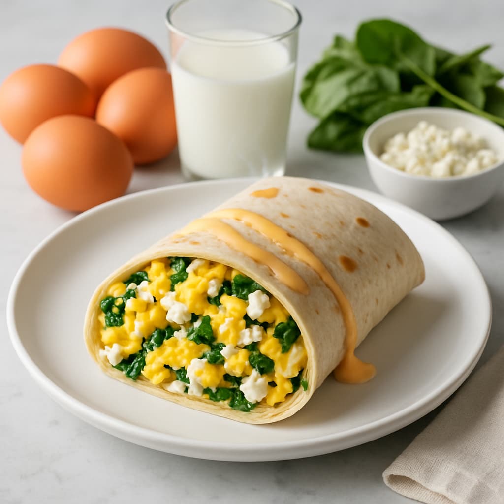 Quick Greek Egg and Feta Wrap — FamilyPlate recipe