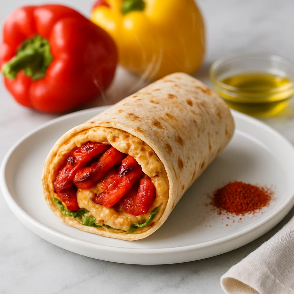 Roasted Pepper and Hummus Wrap — FamilyPlate recipe