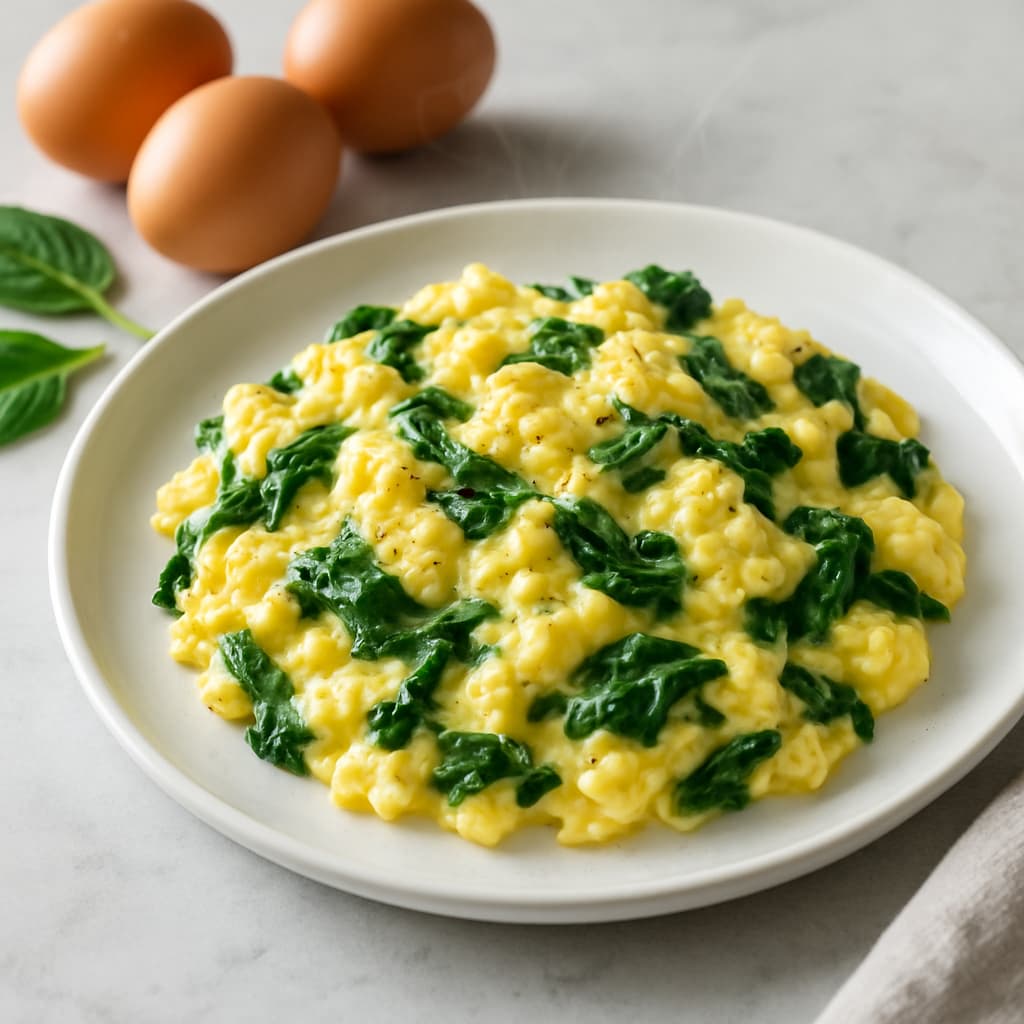 Scrambled Eggs with Spinach — FamilyPlate recipe