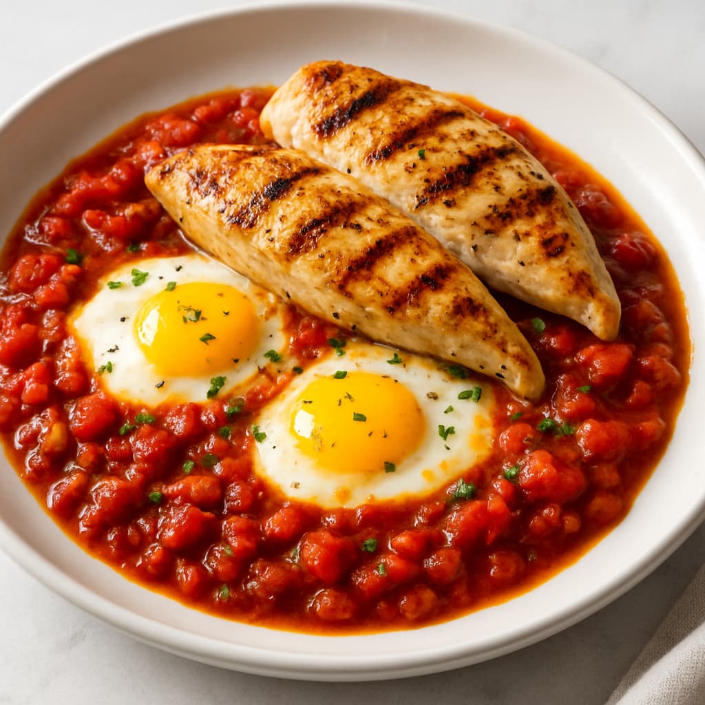 Shakshuka with Grilled Chicken — FamilyPlate recipe