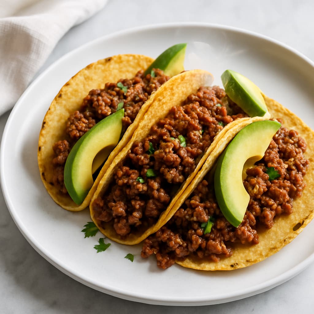 Spiced Beef Tacos with Avocado — FamilyPlate recipe