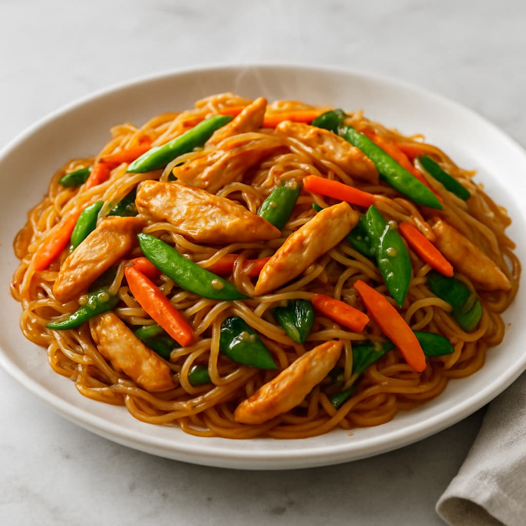 Spicy Chicken Bihon Stir-Fry — FamilyPlate recipe