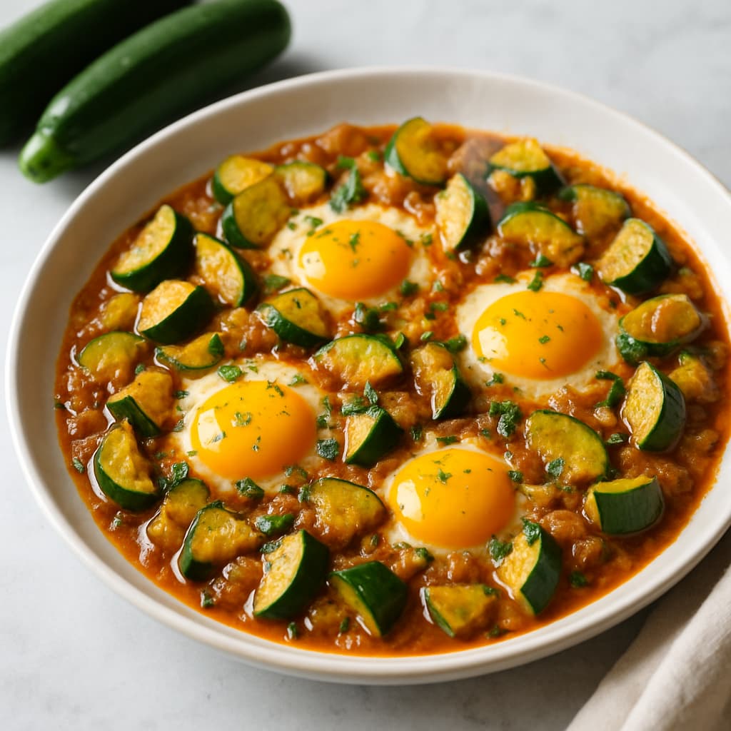 Spicy Egg and Zucchini Skillet — FamilyPlate recipe