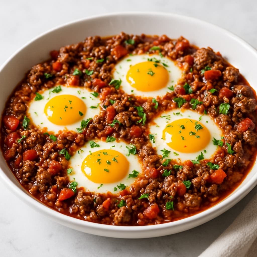 Spicy Lamb & Egg Skillet — FamilyPlate recipe