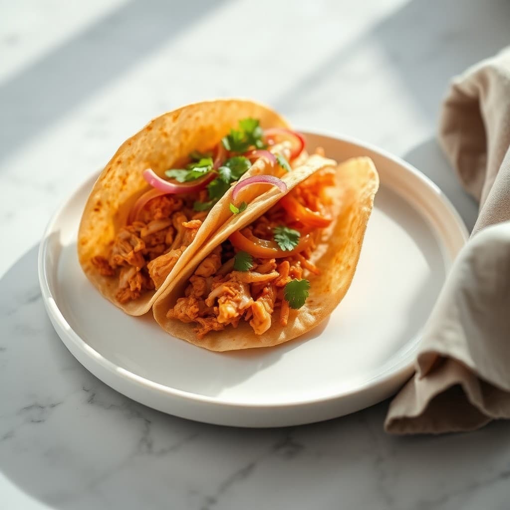 Spicy Pulled Chicken Tacos — FamilyPlate recipe
