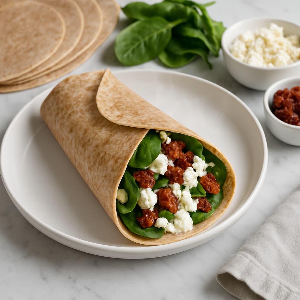 Spinach, Feta, and Tomato Wrap — FamilyPlate recipe