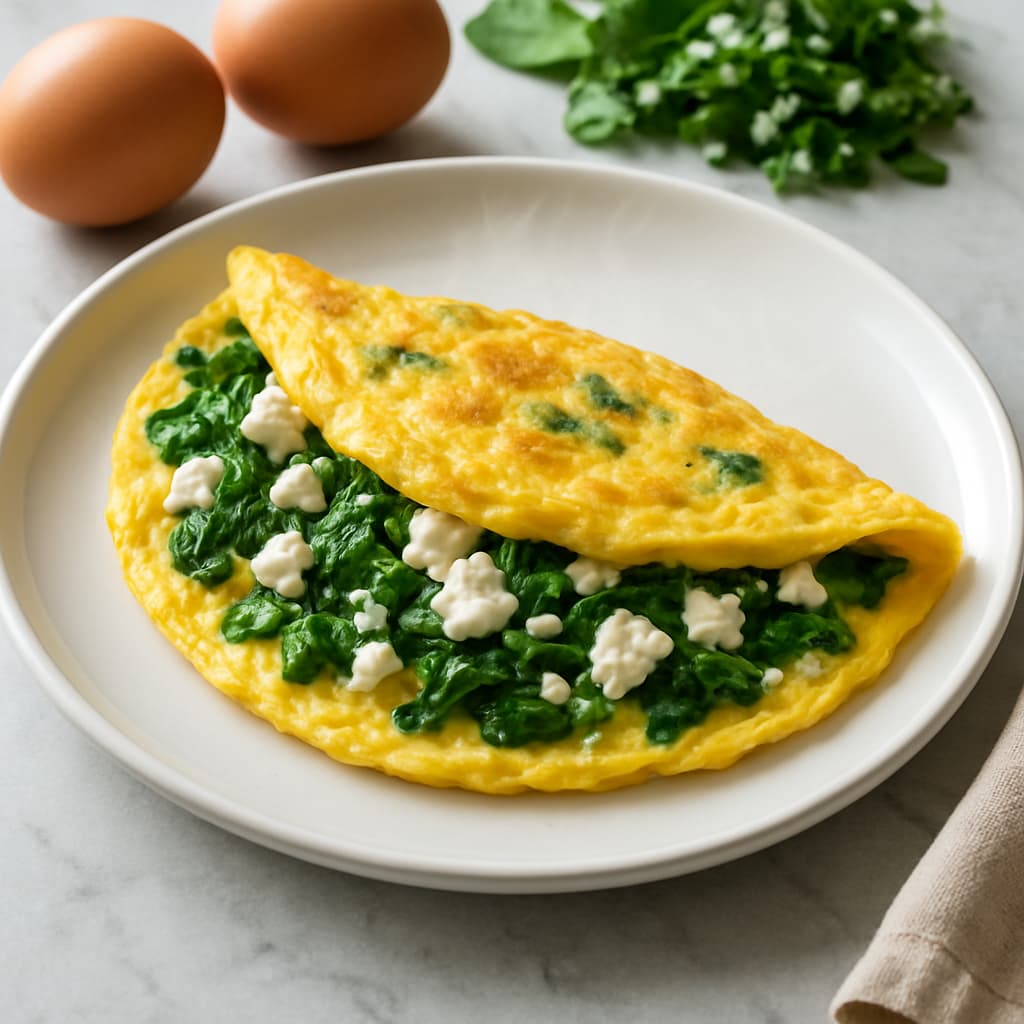 Spinach Feta Omelette — FamilyPlate recipe