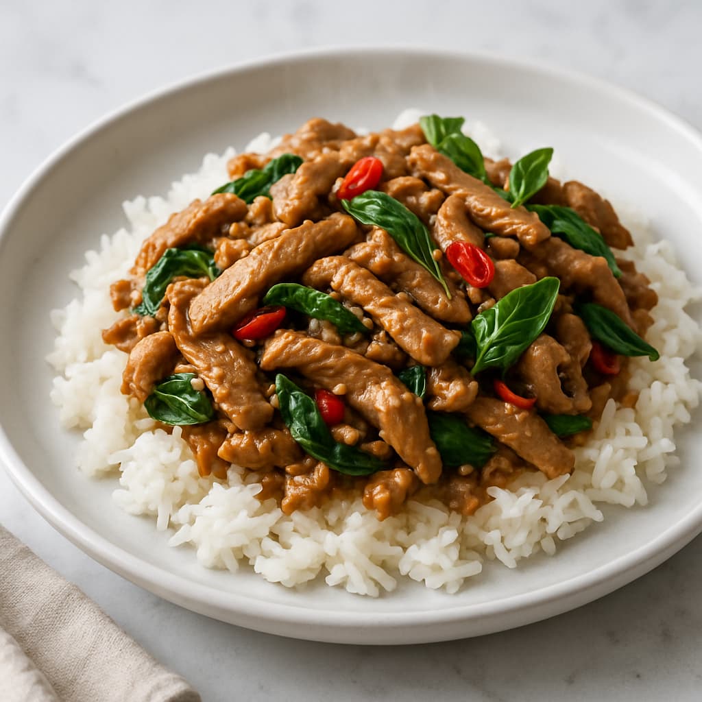 Thai Basil Stir-fried Pork — FamilyPlate recipe