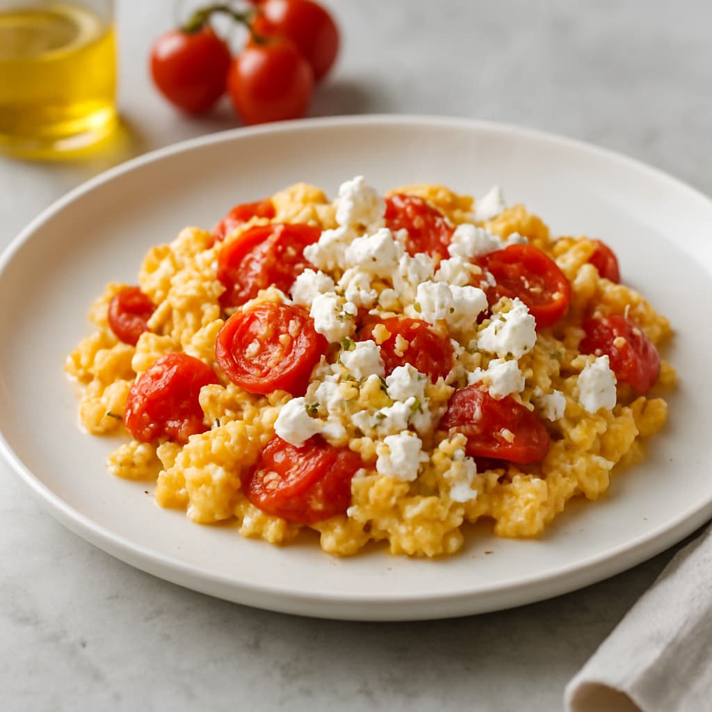 Tomato and Feta Scramble — FamilyPlate recipe