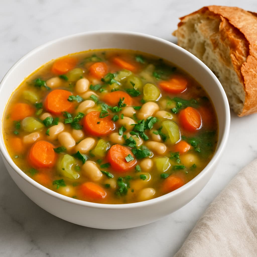 Vegetable Soup with Bread — FamilyPlate recipe