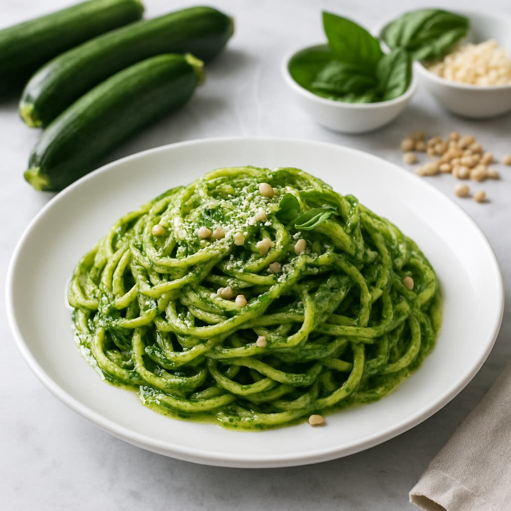 Zucchini Noodles with Pesto — FamilyPlate recipe