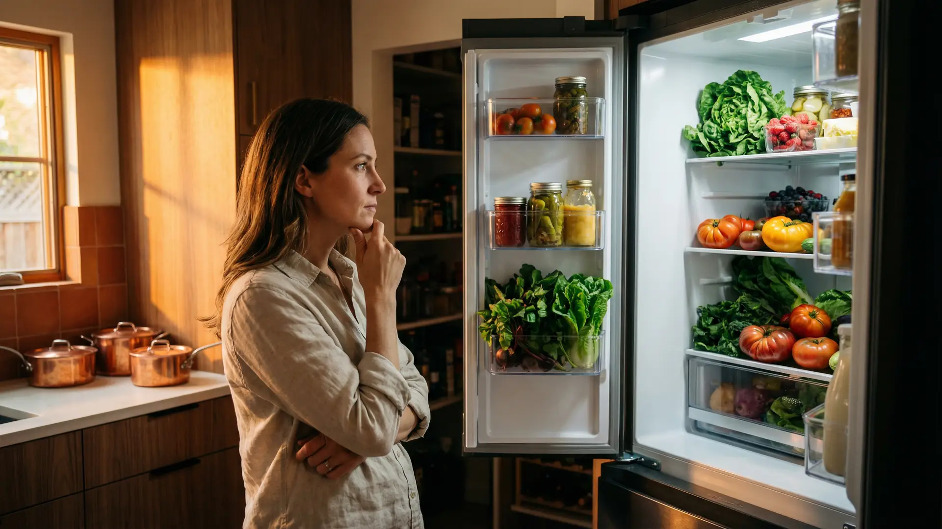 A family of four sitting down to a quick weeknight dinner, with a variety of fast family meals visible on the table.