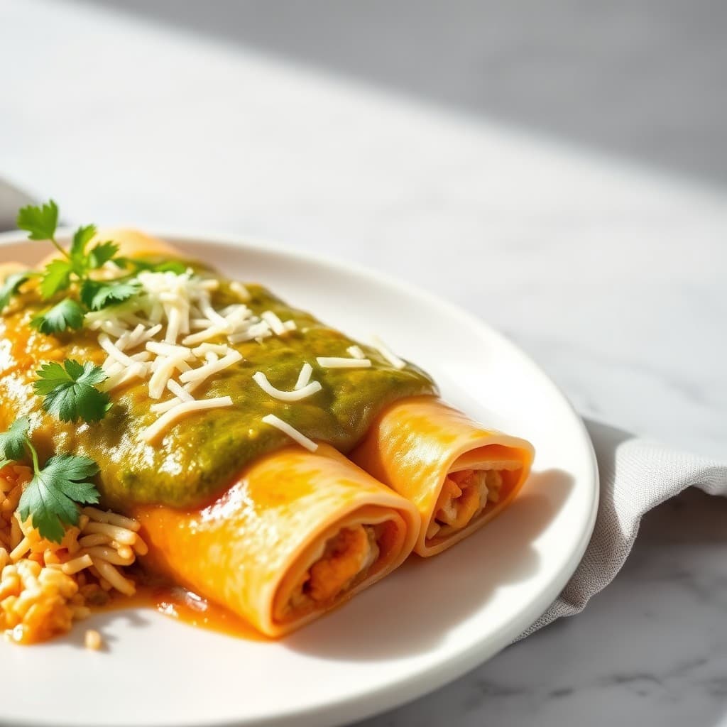 Chicken Enchiladas with Salsa Verde โ FamilyPlate recipe