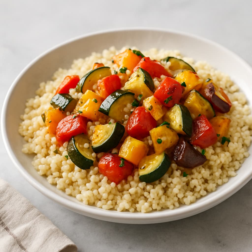 Couscous with Roasted Vegetables — Moroccan family meal
