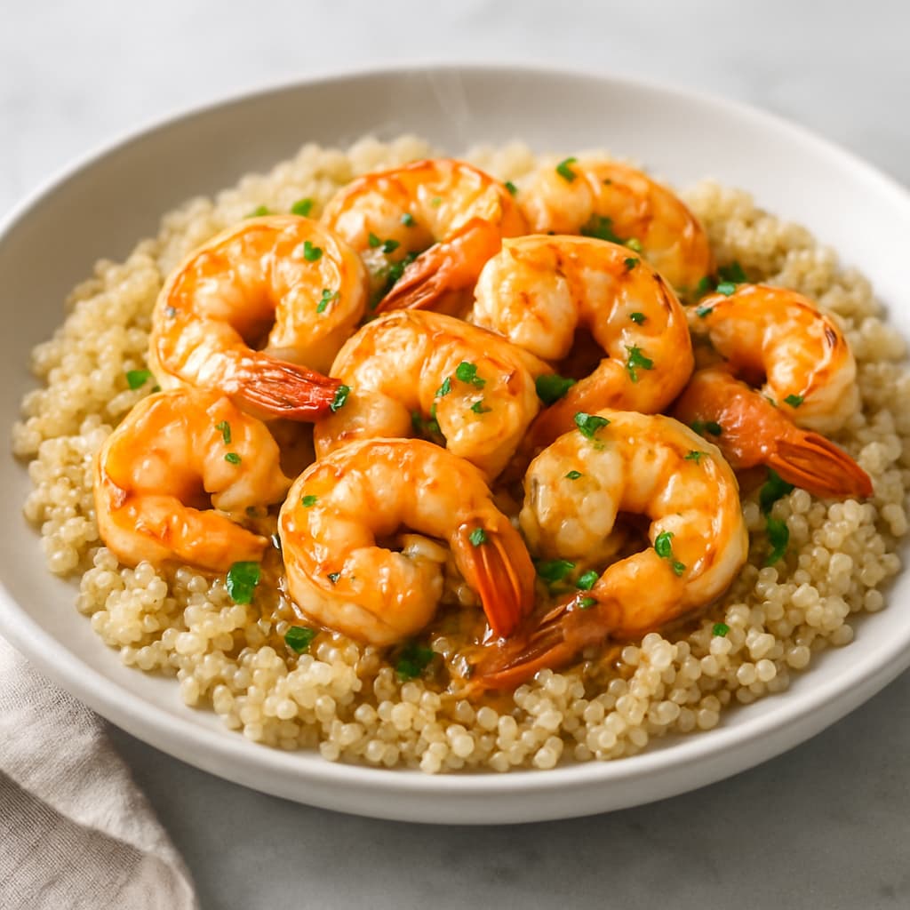 Garlic Lime Shrimp Stir-Fry with Quinoa — Brazilian family meal
