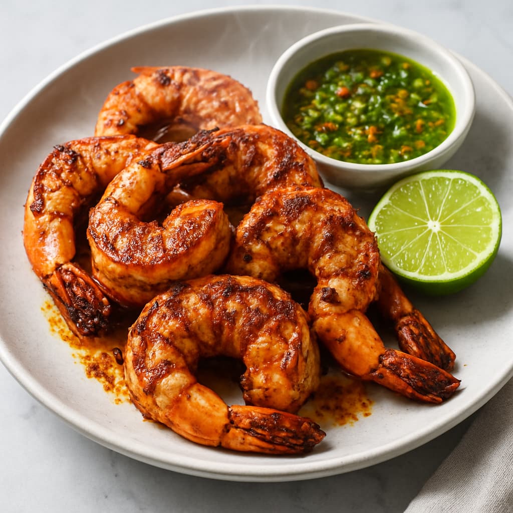 Grilled Prawns with Indonesian Spices — Indonesian family meal
