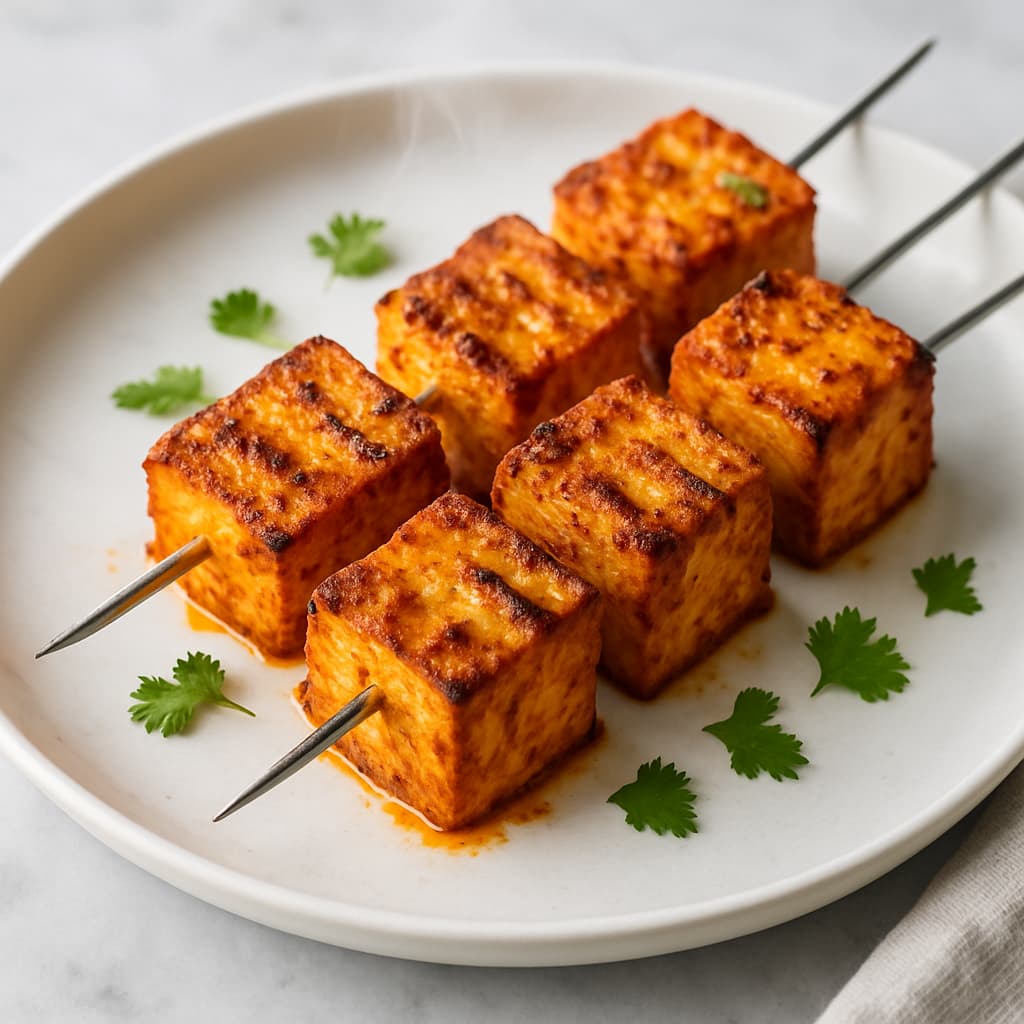 Indian Spiced Grilled Tofu Skewers — Indian family meal