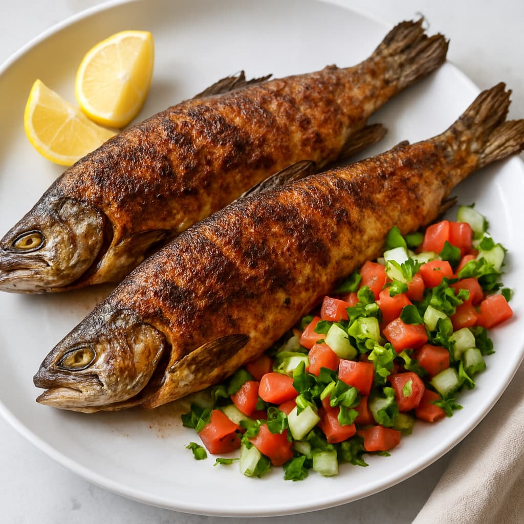 Moroccan Spiced Grilled Rainbow Trout — Moroccan family meal