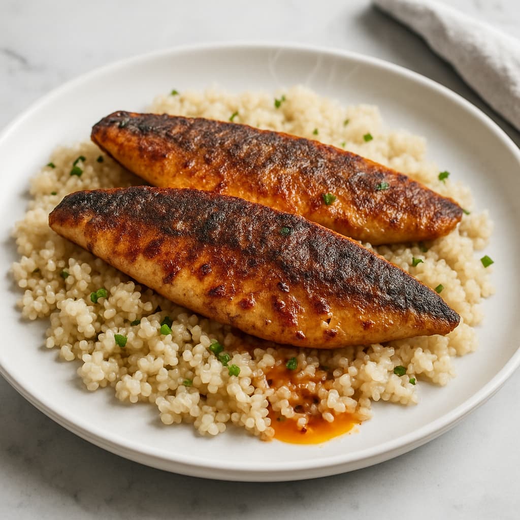 Pan-Seared Spiced Mackerel with Quinoa — Moroccan family meal