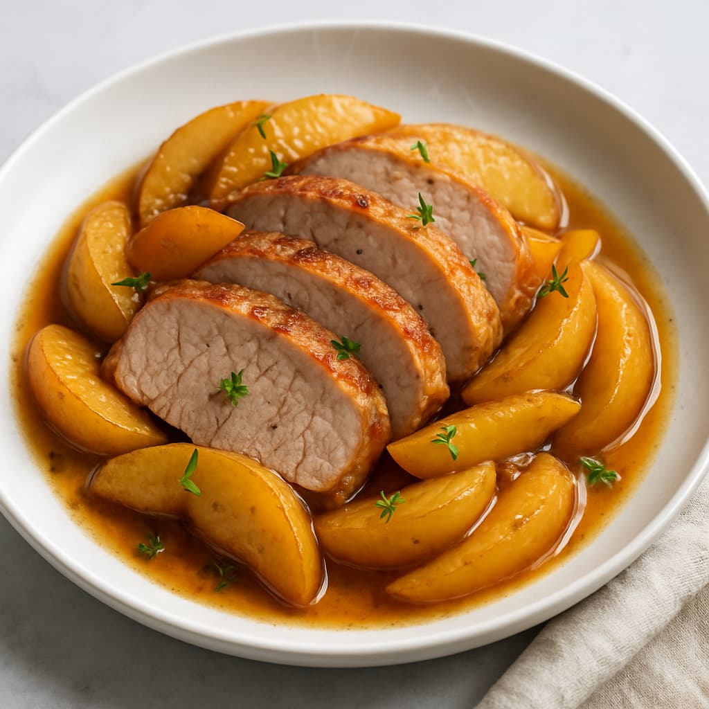 Quick German Pork Roast with Apples — German family meal