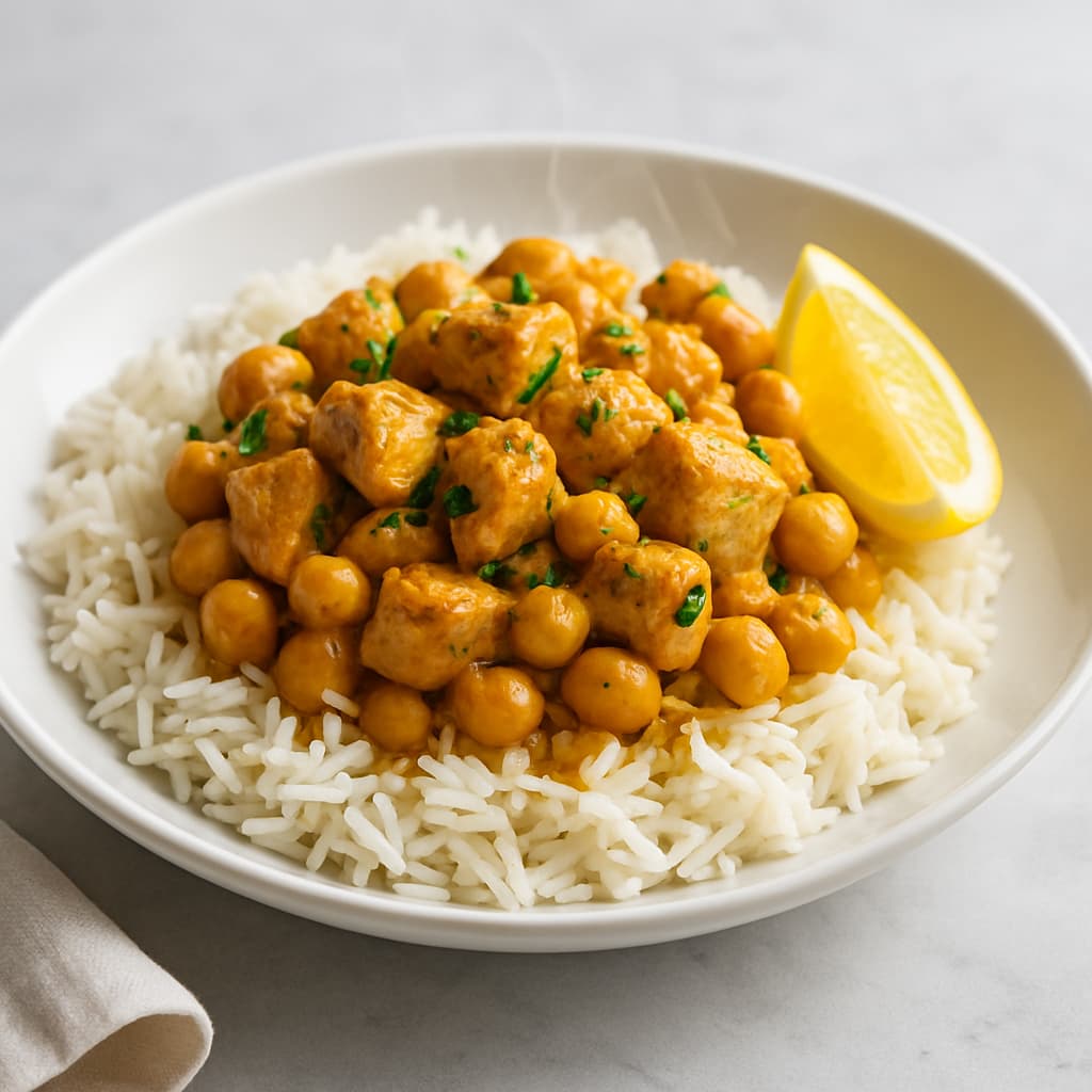 Quick Lebanese Chickpea and Chicken Rice Bowl — Lebanese family meal