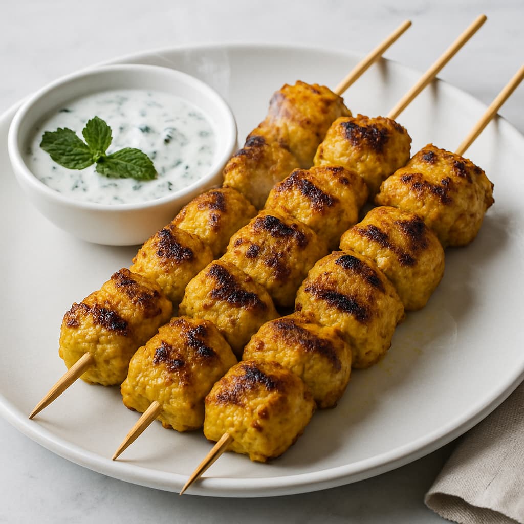 Quick Persian Grilled Chicken Kebabs with Mint Yogurt โ Persian family meal