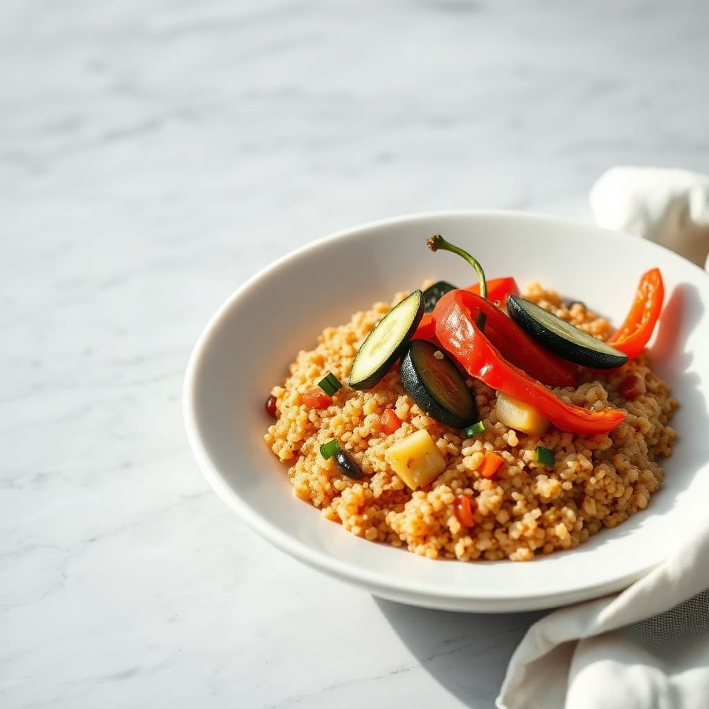 Roasted Vegetable and Quinoa Bowl — Mediterranean family meal