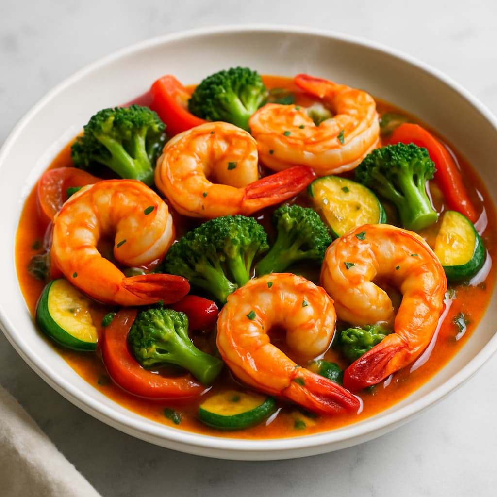 Savory Brazilian Shrimp Skillet with Veggies — Brazilian family meal