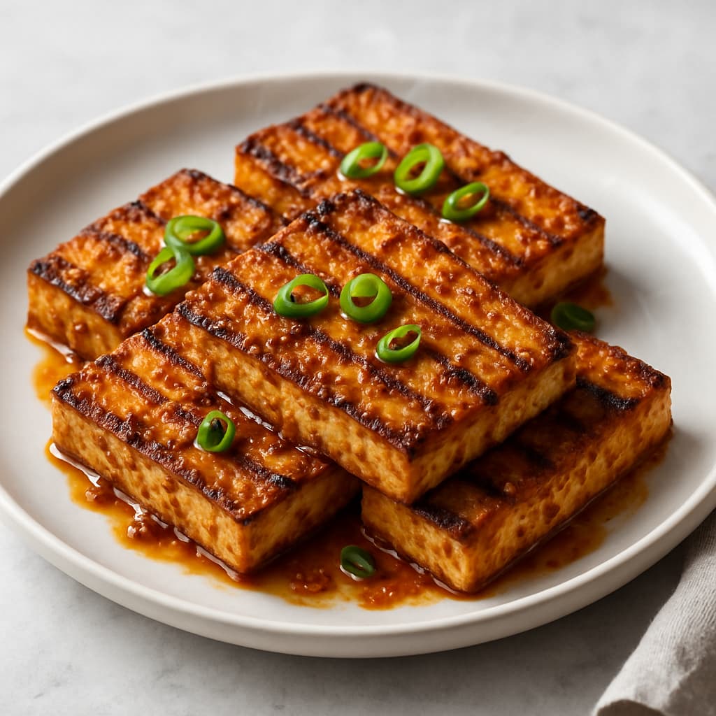 Spicy Grilled Tofu with Garlic and Ginger Marinade — Indian family meal