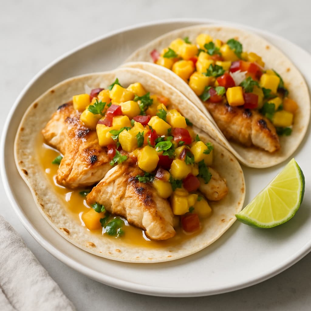 Thai Grilled Fish Tacos with Mango Salsa — Thai family meal
