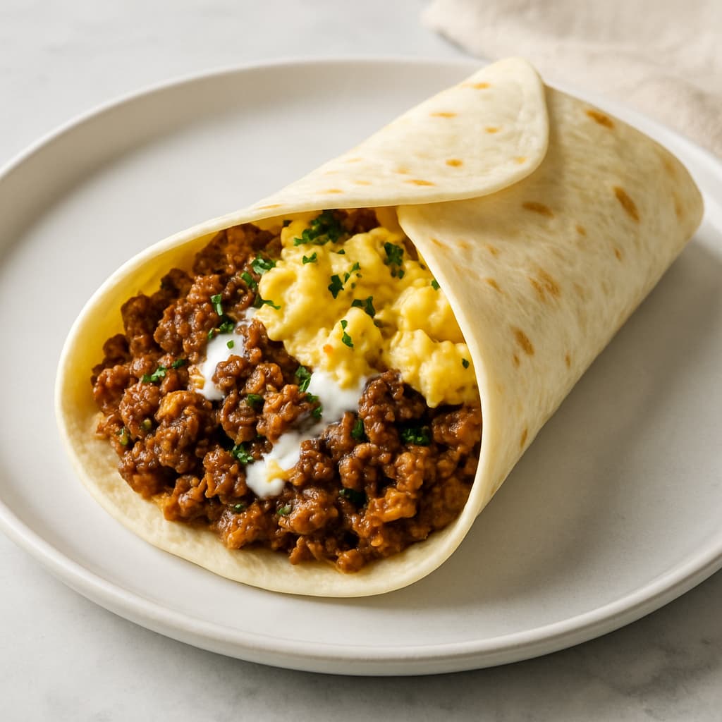 Turkish Lamb & Scrambled Egg Wrap — Turkish family meal