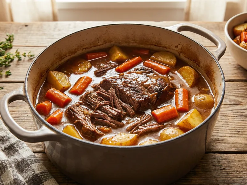 Classic Pot Roast with Carrots & Potatoes - American Meal Plan for Families recipe example for families