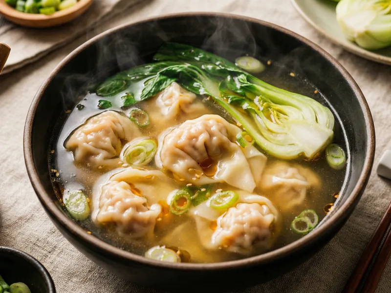 Wonton Soup (Homemade Wrappers OK) - Chinese Meal Plan for Families recipe example for families