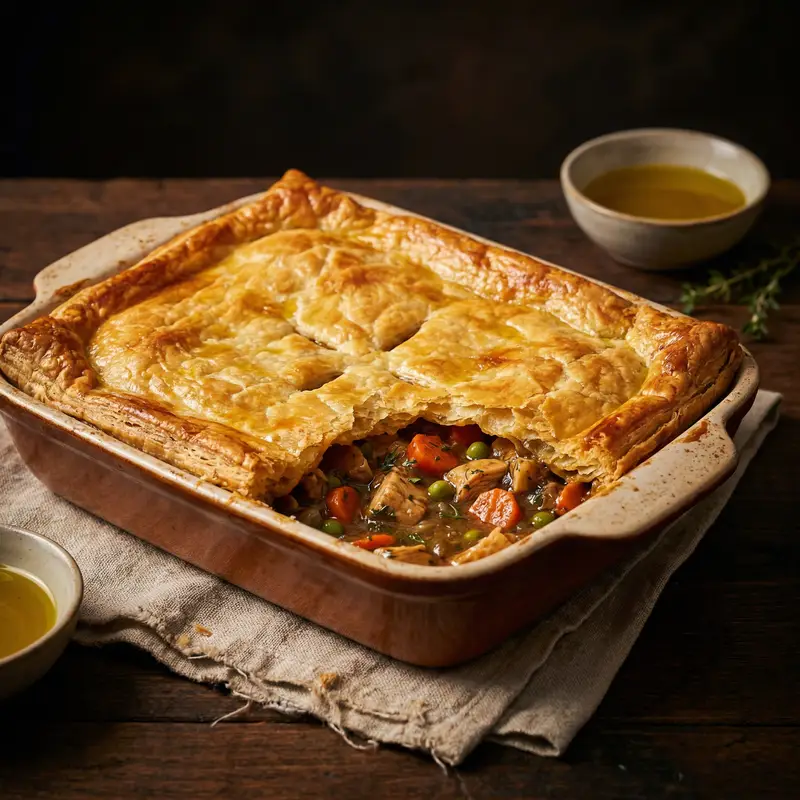 Chicken Pot Pie with Olive Oil Crust - Dairy-Free Meal Planning for Families recipe example for families